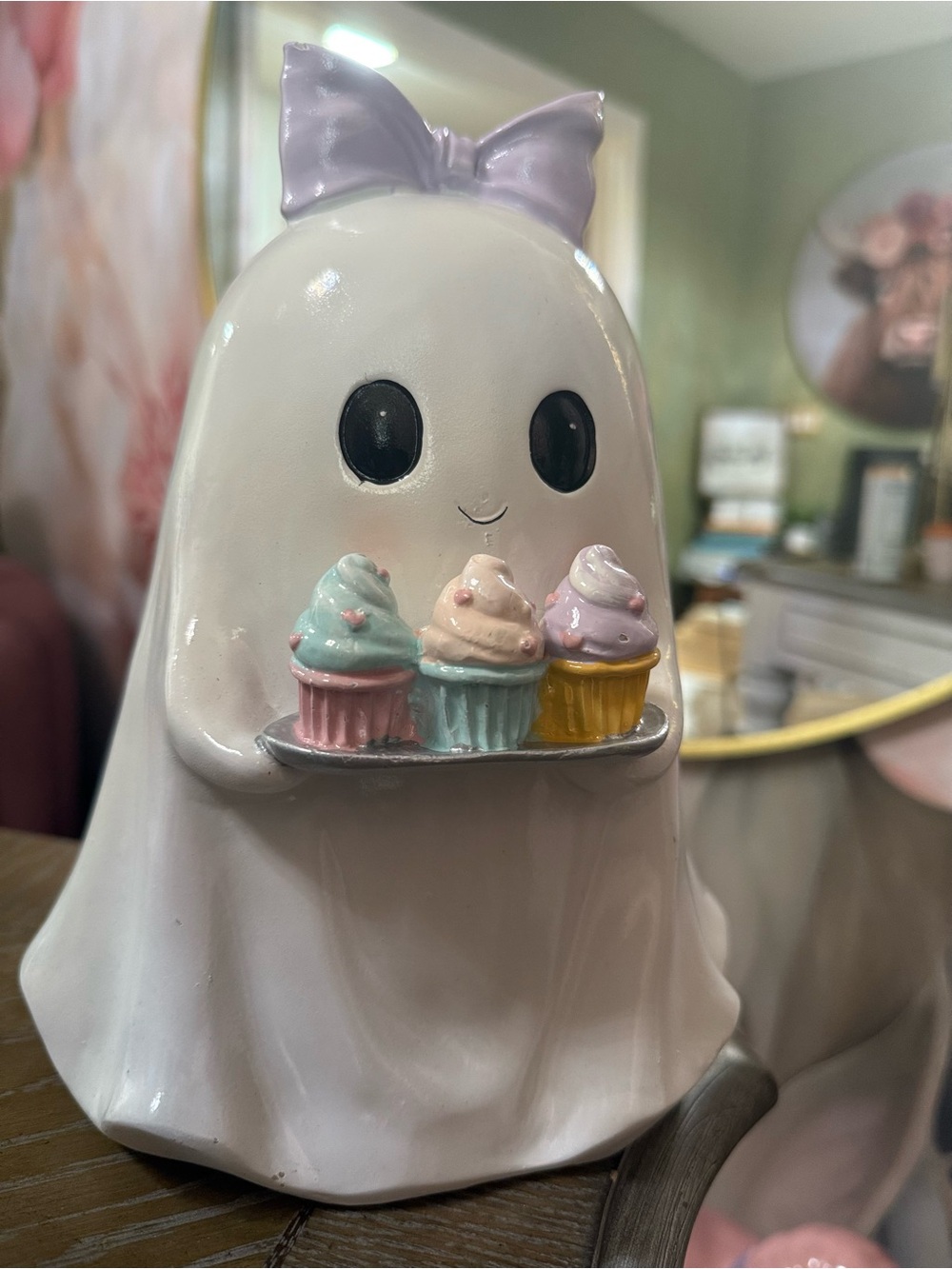 Viral T.J.Maxx Home Goods Cupcakes Candy and Bows OhMy! Ghost Resin Figurine